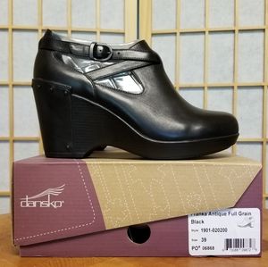 Dansko Franka Leather Platform Wedge Bootie